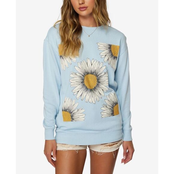 Light Blue & Yellow Floral Choice Sweatshirt - Juniors Size S - Picture 1 of 3